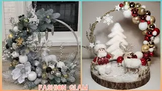 Beautiful Handcrafted Christmas Deer & Ornaments Hoop Centerpieces 2023
