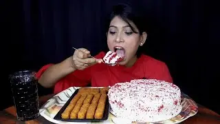Red Velvet Cake With Cream Cheese Frosting | Cake Eating | ASMR MUKBANG | Red Velvet Cake | Pia Paul