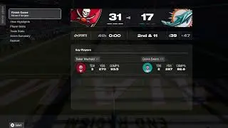 Madden 26 simulation. Week: 17 Dolphins Vs Buccaneers. *NO COMMENTARY*