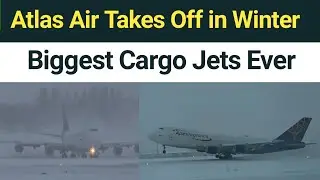 Atlas Air Boeing 747 Mega Takeoffs in Snow | Amazing Cargo Departures ANC | Snowy Anchorage Airport