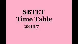 TS SBTET Diploma Time Table