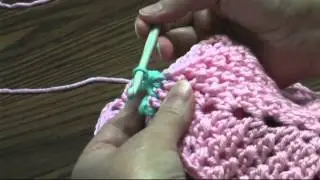 Joining squares with a reverse single crochet