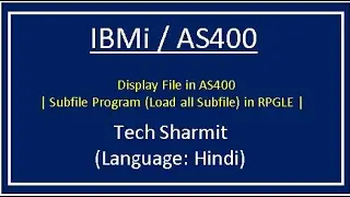 IBMi (AS400) - Subfile Program | subfile as400 |  subfile programming rpgle | loadall subfile as400