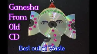 Ganesha From OLD CD | Ganesha Wall hanging | waste  CD craft ideas | Ganesha craft ideas