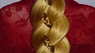 Коса из 4 прядей.ПОДРОБНО.Причёски для средних,длинных волос на каждый день:в школу, на работу