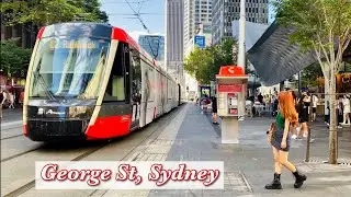 Walk along George Street from World Square to King Street | Sydney, Australia Feb 2023