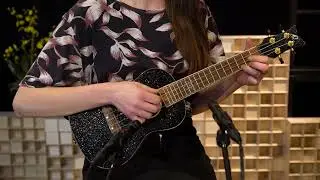 Element Series Concert Size Ukulele by Ortega Guitars - Metallic Black - RUEL-MBK