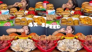 Asmr: Eating CHICKEN MOMOS, SPICY CHICKEN & EGG SCHEZWAN NOODLES 