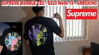 Supreme Marble Tee NAVY SS20 Week 18 - (UNBOXING) - Watch This Video To Avoid FAKE RESALE