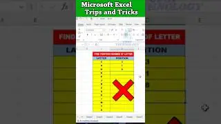 Find Position Number of Letter in Excel | #computer #exceltricks #excel #shorts #youtubeshorts #pc