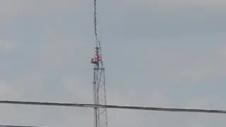 Small antenna tower with L810 obstruction lights