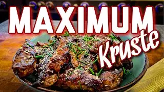 Maximale Kruste - Nackensteakstreifen von der Plancha #grillen #steak #maximum #kochen #allgrill