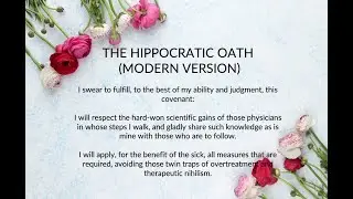 THE HIPPOCRATIC OATH: MODERN VERSION