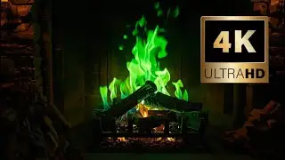 Mystical Green Flame Fireplace Ambience 🔥 Enchanted Fire Sounds for Relaxation & Sleep (4K) TV MOOD