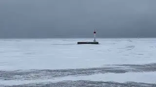 January 13, 2025 Lake Erie longpoint inner bay ice report for St Williams Ontario