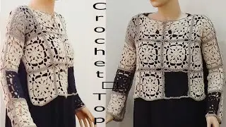 Yazlık Tığ işi üst/EN GÜZEL VE ​​YENİ Tasarım Tığ İşi Kare Motifli Bluz Desen #diy