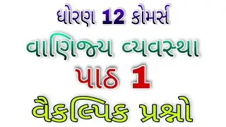 Std 12th Com | B.A | Chap 1 | વૈકલ્પિક પ્રશ્નો | Std 12 Paper Solution 2022 | std 12 ba chapter 1