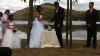 Adirondack Wedding with Lakeside Hourglass Unity Sand Ceremony