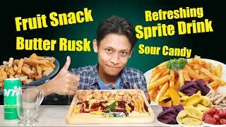 Zillion ASMR: Dried Fruits Snack , Butter Rusk , Sour Candy MUKBANG Ft: Refreshing Sprite Drink  💯