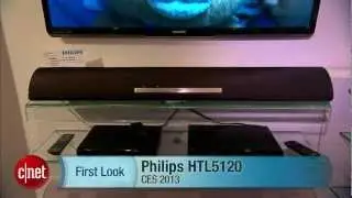 The Philips HTL5120 sound bar has an integrated subwoofer