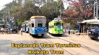 Kolkata Tram arrives and departs Esplanade | Kolkata Tram video | Kolkata West Bengal