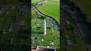 🇮🇪 Ardmore Round Tower, Ireland Drone Shots 🇮🇪 #scenery #ireland #drone #aerialview #cool #tower