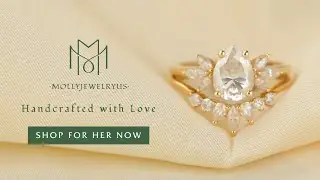 MollyJewelryUS Pear Moissanite Bridal Set