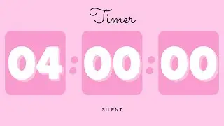 💖 4 Hours Silent Timer with Cute Ending Alarm | Barbie Timer