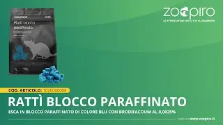 ZooPiro - Ratt&igrave; Blocco Paraffinato - Brodifacoum 0,0025%