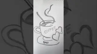 ☕ Aesthetic Coffee Cup Pencil Sketch | Easy Drawing for Beginners | Relaxing Art