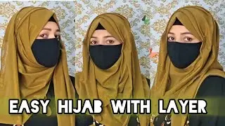 Easy hijab with layer  tutorial #hijabigirl #explore #hijabtutorial #hijabstyle #hijab #modest  ✨️🧕 