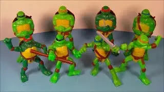 2007 TEENAGE MUTANT NINJA TURTLES SET OF 8 McDONALD'S HAPPY MEAL COLLECTIBLES VIDEO REVIEW