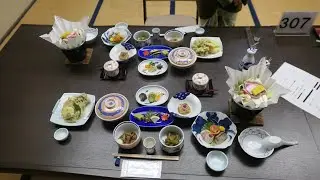《都会にはない、素朴で力強い山の幸を味わう！》夕食 会席料理：日本秘湯を守る会 中房温泉(20251011撮影)