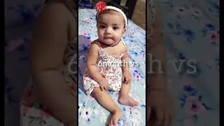 6 month vs 5 years old 😘#babygirl #babycare #shorts