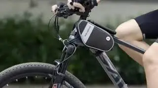 Bike Front Frame Bag, Top Tube Bike Phone Mount Bag, Waterproof Bicycle Handlebar Bag