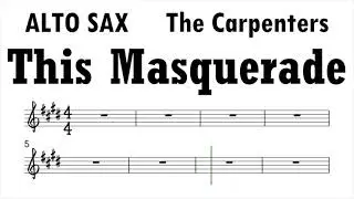This Masquerade Alto Sax Sheet Music Backing Track Play Along Partitura