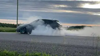 Twin turbo V12 DCT subaru STI burnout