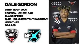 Dale Gordon - DC. United Youth Academy - Class of 2023 - College Soccer Recruiting Video