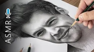 ASMR Realistic Portrait Drawing ✏️  The Sound of Graphite