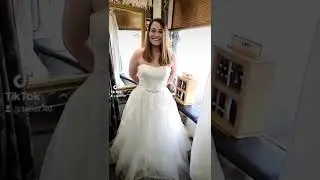 wedding dress was too small and too long and added bustle to the trail #weddingdress #fashion