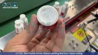 50ml Bottle Shrink Sleeve Labeling Machine + Laser Coder | Steam Tunnel for Full Body Labels