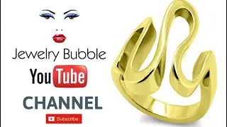 Fashion Jewellery Gold Plated Wave Design Cocktail Ring at Jewelry Bubble