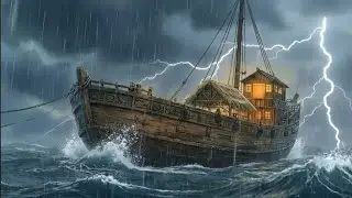 “Surviving the Storm: A Ghibli-Style Journey 🌪️”“Rainy Sea Adventure with Kids and Goats 🐐🌊”
