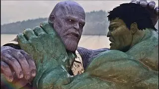 THANOS POUNDS HULK, SPIDERMAN, CAPTAIN AMERICA & BLACK PANTHER