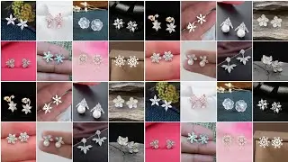 Sterling Silver Earrings Designs 2025 ||Daily wear Silver Stud Earrings Design ||New Stud Earrings