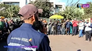 عمال المغربية للصلب يواصلون إضرابهم واعتصامهم