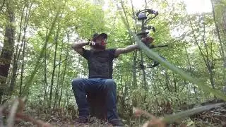 Shooting 50 Yard Boar Target From Seated Position With the EZV Bow Sight