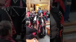 Button blanket ceremony at Native Education College