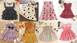 Beautiful latest polka dots printed baby girl frocks ideas