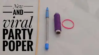 DIY: Make an Easy Party Popper at Home! 🎉 (Pen and Thread Hack) #partypopper #papercraft #hacker 